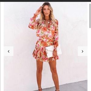 Flower long sleeve summer dress - VICI